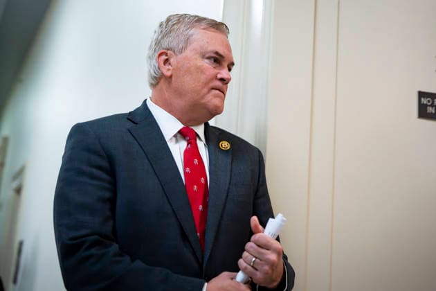 Chair of the House Oversight Committee James Comer, R-KY, walks to a closed-door interview with Microsoft Co-Founder Bill Gates on Capitol Hill in Washington, DC on Wednesday, June 10, 2026. The committee is continuing to hold closed-door interviews as part of their investigation into convicted sex offender Jeffrey Epstein.  WAP20260610313 BONNIExCASH