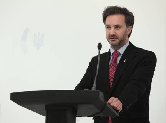 Spokesperson of the Ukrainian Ministry of Foreign Affairs Heorhii Tykhyi holds a briefing on Ukrainian-Polish relations and diplomatic solutions concerning defence and logistics, Kyiv, Ukraine, June 10, 2026. The official said that Ukraine was negotiating the transfer of a number of interceptor missiles that were nearing the end of their service life. (Photo by Hennadii Minchenko Ukrinform) Briefing of Ukrainian Foreign Ministry’s spokesperson in Kyiv  Copyright: xHennadiixMinchenkox