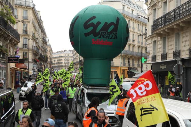 SNCF workers take part in a demonstration during a national strike in Paris PARIS, FRANCE - JUNE 10: SNCF workers take part in a demonstration during a national strike in Paris, France on June 10, 2026. Railway unions called for the action to protest against company reorganizations and working conditions. Mohamad Salaheldin Abdelghani Alsayed Anadolu Paris France. Editorial use only. Please get in touch for any other usage.  Copyright: x2026xAnadoluxMohamadxSalaheldinxAbdelghanixAlsayedx