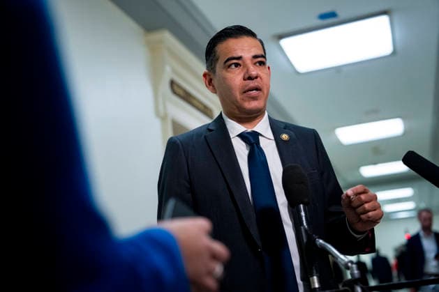 Ranking Member of the House Oversight Committee Robert Garcia, D-CA, speaks to the press during a closed-door interview with Microsoft Co-Founder Bill Gates on Capitol Hill in Washington, DC on Wednesday, June 10, 2026. The committee is continuing to hold closed-door interviews as part of their investigation into convicted sex offender Jeffrey Epstein.  WAP20260610314 BONNIExCASH
