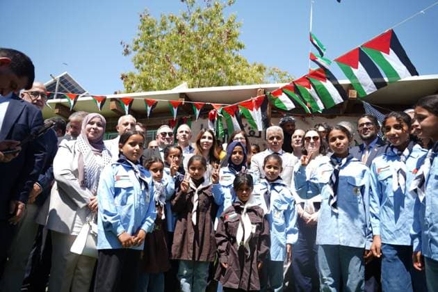 Diplomats visit Khan al-Ahmar amid concerns over displacement Arab and foreign ambassadors and consuls accredited to the State of Palestine, accompanied by Palestinian ministers, visit the village of Khan al-Ahmar, east of Jerusalem, on June 10, 2026, during a field tour organized by the Palestinian government to assess the conditions of residents facing the threat of displacement. Photo by Prime Minister Office apaimages Ramallah West Bank Palestinian Territory 100626_Jerusalem_PMO_00(5).jpeg Copyright: xapaimagesxPrimexMinisterxOfficex xapaimagesx