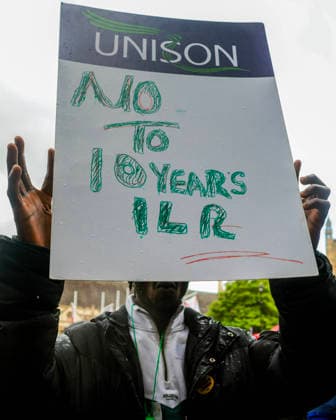. 10 06 2026. London, United Kingdom. UNISON Visa Protest. UNISON marches on Westminster over broken promise to care workers. The day of action marks a significant escalation in the union™s Fair Visa Campaign, by taking it directly to Downing Street and the Home Office for the first time.  xMartynxWheatleyx xi-Imagesx IIM-26823-0010