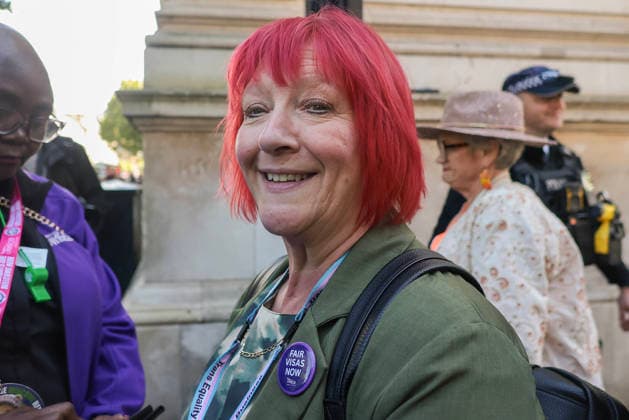. 10 06 2026. London, United Kingdom. UNISON Visa Protest. General Secretary of UNISON marches on Westminster over broken promise to care workers. The day of action marks a significant escalation in the union™s Fair Visa Campaign, by taking it directly to Downing Street and the Home Office for the first time.  xMartynxWheatleyx xi-Imagesx IIM-26823-0030
