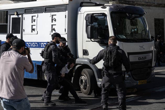 Police intervene as Ultra-Orthodox Jews block roads in West Jerusalem WEST JERUSALEM - JUNE 10: Israeli police intervene to disperse Ultra-Orthodox (Haredi) Jews blocking roads during a protest on June 10, 2026. Three demonstrators were detained during the incidents in West Jerusalem, where crowds gathered to protest against compulsory military service. Mostafa Alkharouf Anadolu Jerusalem Israel. Editorial use only. Please get in touch for any other usage.  Copyright: x2026xAnadoluxMostafaxAlkharoufx