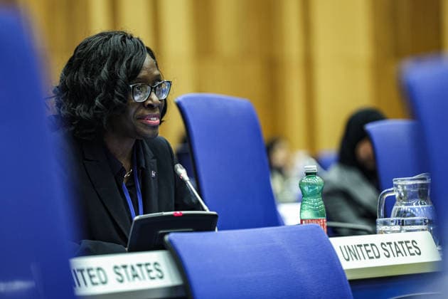 June 10, 2026, New York, New York, USA: LAKIESHA HAWKINS, Acting Deputy Associate Administrator for NASAÃ¢â‚¬â ¢s Exploration Systems Development Mission Directorate, speaks during the opening day of the 69th session of COPUOS. HAWKINS discussed NASAÃ¢â‚¬â ¢s Artemis campaign, including the planned Artemis III and Artemis IV missions, highlighting international cooperation, the role of UNOOSA and future human exploration of the Moon. New York USA  - ZUMAo116 20260610_znp_o116_006 Copyright: xBiancaxOterox