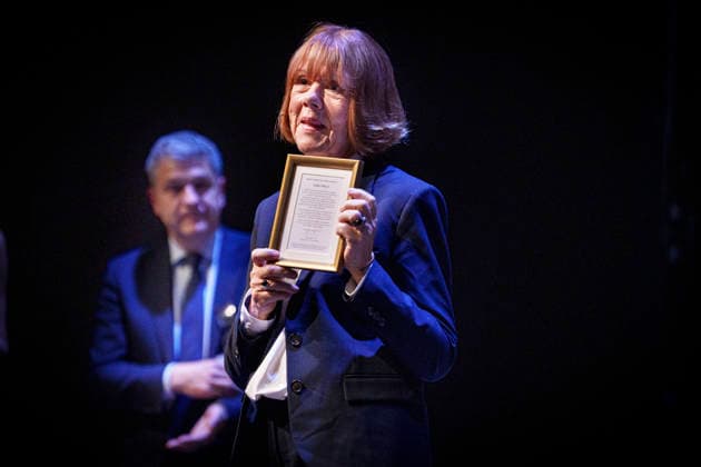 Denmark Gisele Pelicot Gisele Pelicot receives the PL Foundation s Freedom Prize from France s ambassador Christophe Parisot as she promote her autobiography: A Tribute to Life at Noerrebro Theater in Copenhagen, Denmark, Wednesday June 10, 2026. In February 2026, Gisele Pelicot published her autobiography following an extensive trial in 2024, where her current ex-husband and 51 other men were charged with systematic abuse against her over a period of ten years. The case ended with the ex-husband being sentenced to 20 years in prison for drugging his wife, raping her, and allowing a number of other men to rape her over several years. All 51 men who were charged were convicted. , Copenhagen Denmark *** Denmark Gisele Pelicot Gisele Pe  Copyright: Ritzau Scanpix LiselottexSabroex spdk20260610-205103-L