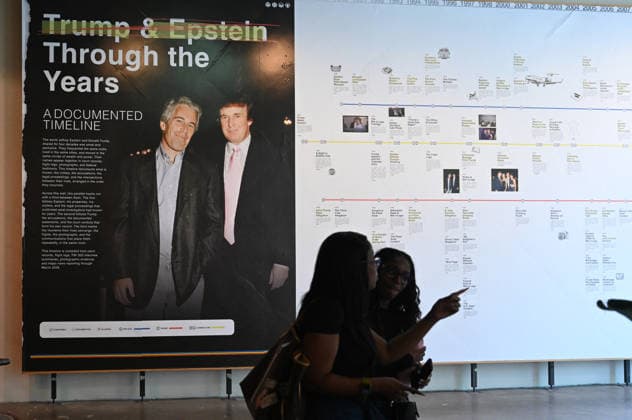Trump Epstein Memorial Reading Room in Washington, DC Visitors tour the Donald J. Trump and Jeffrey Epstein Memorial Reading Room, on June 10, 2026. The Reading Room is a temporary gallery where all of the Epstein-related documents released by the Department of Justice are in print. The room also contains a tribute to victims, artwork by survivor Maria Farmer, and a wall for visitors to leave their thoughts and reactions. Photo by Olivier Douliery ABACAPRESS.COM Washington DC United States  Copyright: xDoulieryxOlivier ABACAx