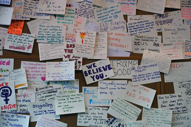 Trump Epstein Memorial Reading Room in Washington, DC Some of the messages left by visitors are displayed at the Donald J. Trump and Jeffrey Epstein Memorial Reading Room, on June 10, 2026 in Washington, DC. The Reading Room is a temporary gallery where all of the Epstein-related documents released by the Department of Justice are in print. The room also contains a tribute to victims, artwork by survivor Maria Farmer, and a wall for visitors to leave their thoughts and reactions. Photo by Olivier Douliery ABACAPRESS.COM Washington DC United States  Copyright: xDoulieryxOlivier ABACAx