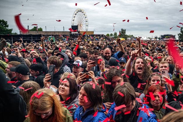 Fans of German electronicore band Electric Callboy enjoy the Rock for People music festival in Hradec Kralove, Czech Republic, June 10, 2026. (CTKxPhoto DavidxTanecek) CTKPhotoP2026061008058  CTKPhotoP2026061008058