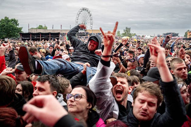 Fans of German electronicore band Electric Callboy enjoy the Rock for People music festival in Hradec Kralove, Czech Republic, June 10, 2026. (CTKxPhoto DavidxTanecek) CTKPhotoP2026061008063  CTKPhotoP2026061008063