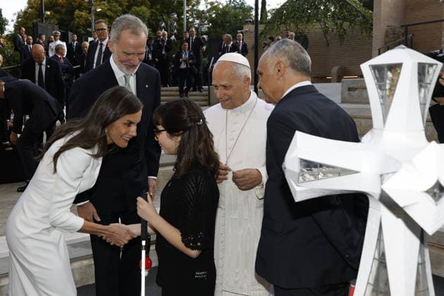 10-06-2026 Barcelona King Felipe and Queen Letizia attend a Holy Mass be led by Pope Leo XIV in the Basilica of the Sagrada Familia and the inauguration of the Jesus Christ tower in Barcelona. Â  Copyright: xPPEx