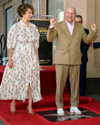 Chris Meledandri, CEO, Illumination (R) is joined by Donna Langley, Chairman, NBCUniversal Studios & Entertainment during an unveiling ceremony honoring him with the 2,848th star on the Hollywood Walk of Fame in Los Angeles on Wednesday, June 10, 2026.  LAP2026061004 JIMxRUYMEN