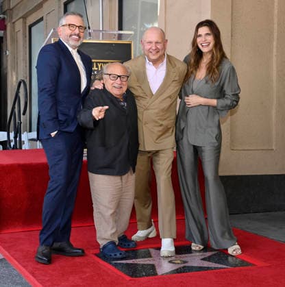 Steve Carell, Danny DeVito, Chris Meledandri, CEO, Illumination and Lake Bell (L-R) attend an unveiling ceremony honoring Meledandri with the 2,848th star on the Hollywood Walk of Fame in Los Angeles on Wednesday, June 10, 2026.  LAP2026061016 JIMxRUYMEN