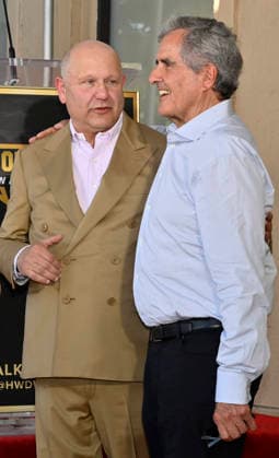 Chris Meledandri, CEO, Illumination (L) is joined by Peter Chernin during an unveiling ceremony honoring Meledandri with the 2,848th star on the Hollywood Walk of Fame in Los Angeles on Wednesday, June 10, 2026.  LAP2026061021 JIMxRUYMEN