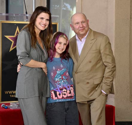 Actress Lake Bell, Nova Bell and Chris Meledandri, CEO, Illumination (L-R) attend an unveiling ceremony honoring Meledandri with the 2,848th star on the Hollywood Walk of Fame in Los Angeles on Wednesday, June 10, 2026.  LAP2026061025 JIMxRUYMEN