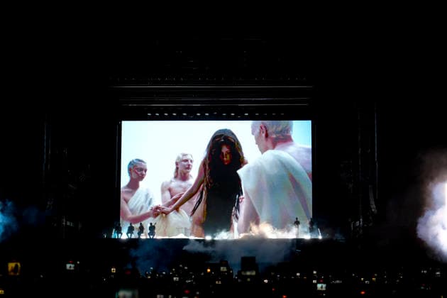 IPA85558951 - Rome Achille Lauro in concert as part of the tour - COMUNI IMMORTALI - STADI 2026 at the Stadio Olimpico in Rome Sold out in the photo ¢ Achille Lauro  Copyright: xbbrx xx 85558951
