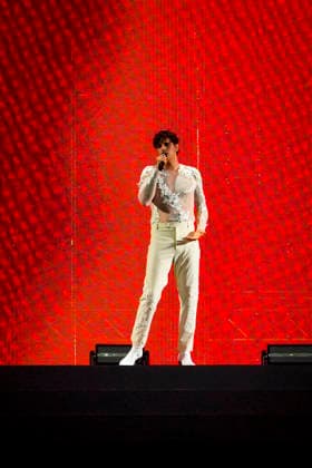 IPA85558980 - Rome Achille Lauro in concert as part of the tour - COMUNI IMMORTALI - STADI 2026 at the Stadio Olimpico in Rome Sold out in the photo ¢ Achille Lauro  Copyright: xbbrx xx 85558980