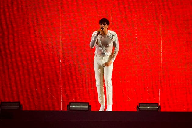 IPA85558971 - Rome Achille Lauro in concert as part of the tour - COMUNI IMMORTALI - STADI 2026 at the Stadio Olimpico in Rome Sold out in the photo ¢ Achille Lauro  Copyright: xbbrx xx 85558971