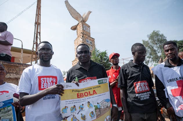 Demokratik Kongo Cumhuriyeti nde, Ebola salginina karsi farkindalik konvoyu BUNIA, DEMOCRATIC REPUBLIC OF THE CONGO - JUNE 10: Motorcycle riders take part in an awareness convoy organized by the World Health Organization (WHO) to educate the public about the Ebola virus in Bunia, Ituri province, Democratic Republic of the Congo, on June 10, 2026. Wearing t-shirts that read Stop Ebola in English and carrying banners with preventive health measures, the Congolese riders paraded through the city streets to raise community awareness amidst a recent outbreak of the Ebola strain. Stringer Anadolu Bunia Democratic Republic of the Congo. Editorial use only. Please get in touch for any other usage.  Copyright: x2026xAnadoluxStringerx