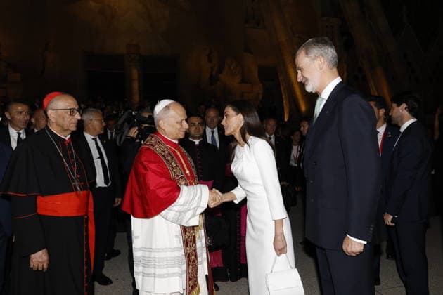 10-06-2026 Barcelona King Felipe and Queen Letizia attend a Holy Mass be led by Pope Leo XIV in the Basilica of the Sagrada Familia and the inauguration of the Jesus Christ tower in Barcelona. Â  Copyright: xPPEx