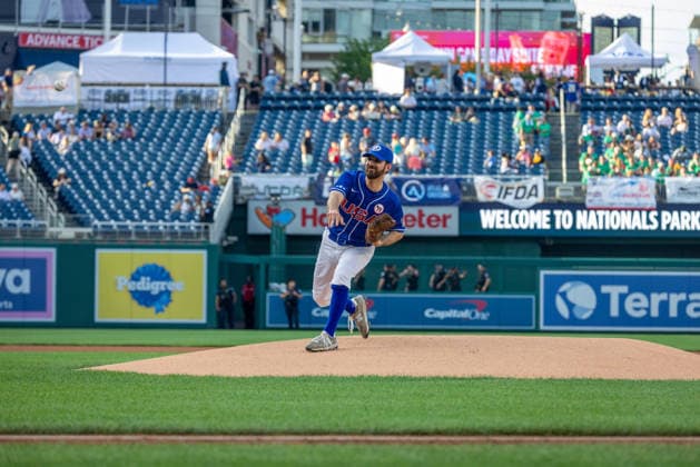 Congressional Baseball Game in Washington, DC WASHINGTON, DC - JUNE 10: Congressman Chris Deluzio (D-PA) pitches during the Congressional Baseball Game at Nationals Park in Washington, DC, United States, on June 10, 2026. Nathan Posner Anadolu Washington, DC United States. Editorial use only. Please get in touch for any other usage.  Copyright: x2026xAnadoluxNathanxPosnerx