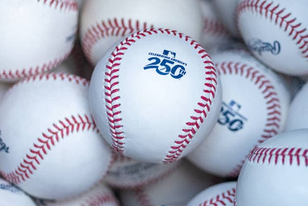 Congressional Baseball Game in Washington, DC WASHINGTON, DC, UNITED STATES - JUNE 10: MLB baseballs celebrating America’s 250th birthday are seen during the Congressional Baseball Game at Nationals Park in Washington, DC, United States, on June 10, 2026. Nathan Posner Anadolu Washington, DC United States. Editorial use only. Please get in touch for any other usage.  Copyright: x2026xAnadoluxNathanxPosnerx