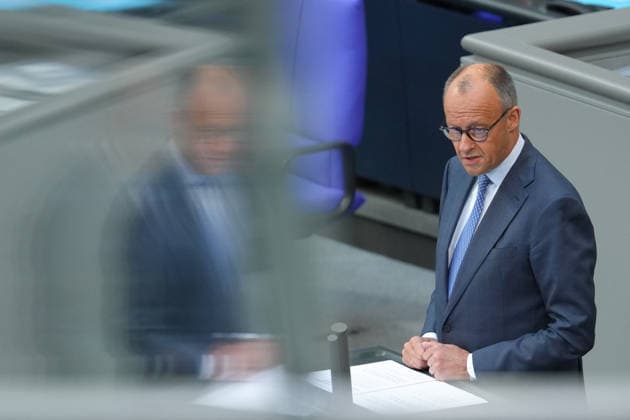 Deutscher Bundestag, 83. Plenarsitzung Sitzung Bundeskanzler Friedrich Merz (CDU) im Portrait bei seiner Regierungserklaerung zum Europaeischen Ra bei der 83. Sitzung des Deutschen Bundestag in Berlin, 11.06.2026 Berlin Berlin Deutschland *** German Bundestag, 83 Plenary Session Session Federal Chancellor Friedrich Merz CDU in portrait during his government statement on the European Ra at the 83rd session of the German Bundestag in Berlin, 11 06 2026 Berlin Berlin Germany