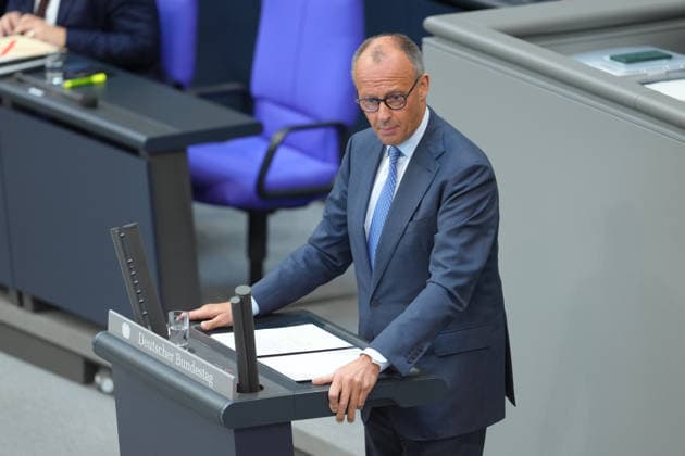 Deutscher Bundestag, 83. Plenarsitzung Sitzung Bundeskanzler Friedrich Merz (CDU) im Portrait bei seiner Regierungserklaerung zum Europaeischen Ra bei der 83. Sitzung des Deutschen Bundestag in Berlin, 11.06.2026 Berlin Berlin Deutschland *** German Bundestag, 83 Plenary Session Session Federal Chancellor Friedrich Merz CDU in portrait during his government statement on the European Ra at the 83rd session of the German Bundestag in Berlin, 11 06 2026 Berlin Berlin Germany