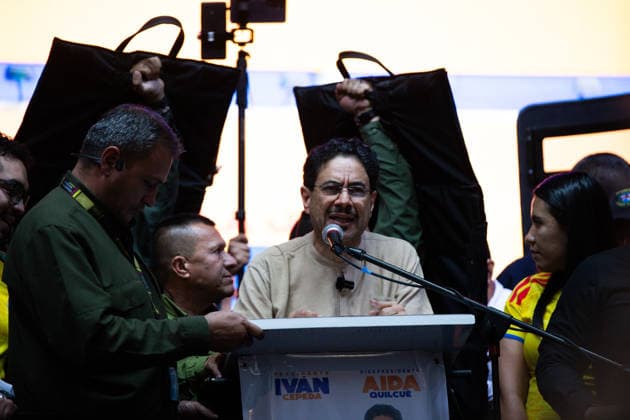 Ivan Cepeda Rally in Medellin Left-wing presidential candidate Ivan Cepeda Castro for the political party Pacto Historico takes part during a rally in Medellin, Colombia in the midst of the presidential runoff election, on june 10, 2026. Photo by: Camilo Moreno Long Visual Press Medellin Antioquia Colombia Copyright: xCamiloxMorenox