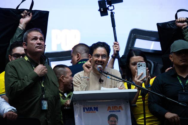 Ivan Cepeda Rally in Medellin Left-wing presidential candidate Ivan Cepeda Castro for the political party Pacto Historico takes part during a rally in Medellin, Colombia in the midst of the presidential runoff election, on june 10, 2026. Photo by: Camilo Moreno Long Visual Press Medellin Antioquia Colombia Copyright: xCamiloxMorenox
