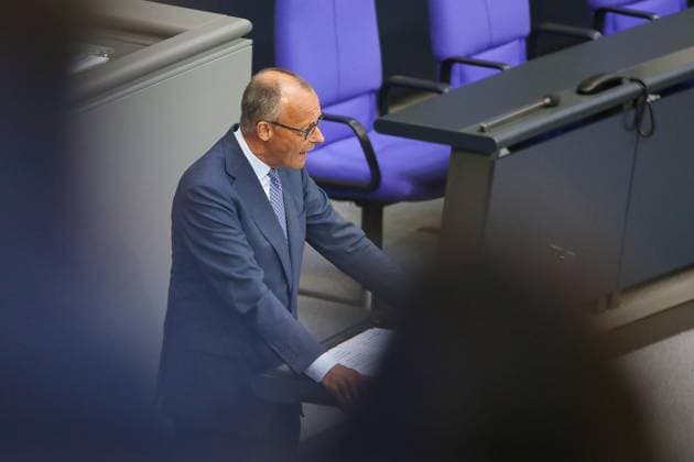 Berlin, Deutschland, 11.06.2026: Deutscher Bundestag: 83. Bundestagssitzung: Bundeskanzler Friedrich Merz (CDU) bei Abgabe einer Regierungserklärung *** Berlin, Germany, 11 06 2026 German Bundestag 83 Bundestag session Federal Chancellor Friedrich Merz CDU delivering a government statement Copyright: xdtsxNachrichtenagenturx dts_122414