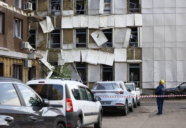 Russia Ukraine Drone Attack 9187641 11.06.2026 A view shows an apartment building that was struck in a reported Ukrainian drone attack in the course of Russia s military operation in Ukraine, in Krasnodar, Russia. Vitaly Timkiv Sputnik Krasnodar Russia  Copyright: xVitalyxTimkivx