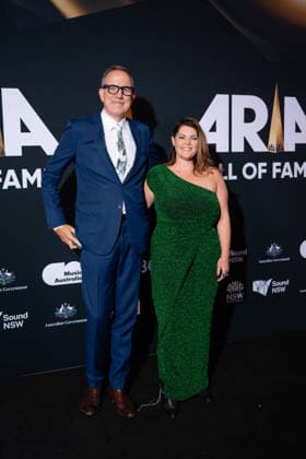 ARIA AWARDS HALL OF FAME, Senator Sarah Hanson-Young and Ben Oquist during a 2026 ARIA awards Hall of fame event at Carriageworks, in Sydney, Thursday, June 11, 2026. ( NO ARCHIVING  Copyright: xSARAHxWILSONx 20260611135806258928