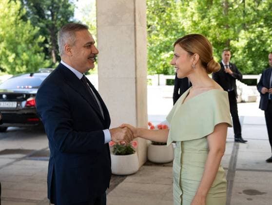 Turkish Foreign Minister Hakan Fidan in Sofia SOFIA, BULGARIA - JUNE 11: Turkish Foreign Minister Hakan Fidan meets with Bulgarian Foreign Minister Velislava Petrova-Chamova in Sofia, Bulgaria on June 11, 2026. Murat Gok Anadolu Sofia Bulgaria. Editorial use only. Please get in touch for any other usage.  Copyright: x2026xAnadoluxMuratxGokx