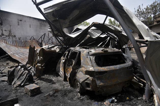 GHAZIABAD, INDIA - JUNE 10: A view of the S.S. Furniture Sofa Home factory after a fire that reportedly broke out due to a short circuit in the Sahibabad Industrial Area, on June 10, 2026 in Ghaziabad, India. The blaze gutted furniture stored in the factory and destroyed a car and a motorcycle. (Photo by Sakib Ali Hindustan Times ) Massive Fire Engulfed Furniture Factory In Ghaziabad’s Sahibabad Village