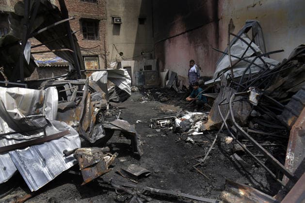 GHAZIABAD, INDIA - JUNE 10: A view of the S.S. Furniture Sofa Home factory after a fire that reportedly broke out due to a short circuit in the Sahibabad Industrial Area, on June 10, 2026 in Ghaziabad, India. The blaze gutted furniture stored in the factory and destroyed a car and a motorcycle. (Photo by Sakib Ali Hindustan Times ) Massive Fire Engulfed Furniture Factory In Ghaziabad’s Sahibabad Village