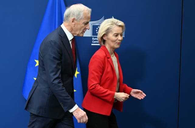 EU Commission President Ursula von der Leyen meets Norwegian Prime Minister Jonas Gahr Store in Brussels BRUSSELS, BELGIUM – JUNE 11: European Commission President Ursula von der Leyen (R) welcomes Norwegian Prime Minister Jonas Gahr Store (L) for talks in Brussels, Belgium, on June 11, 2026. Dursun Aydemir Anadolu Brussels Belgium. Editorial use only. Please get in touch for any other usage.  Copyright: x2026xAnadoluxDursunxAydemirx