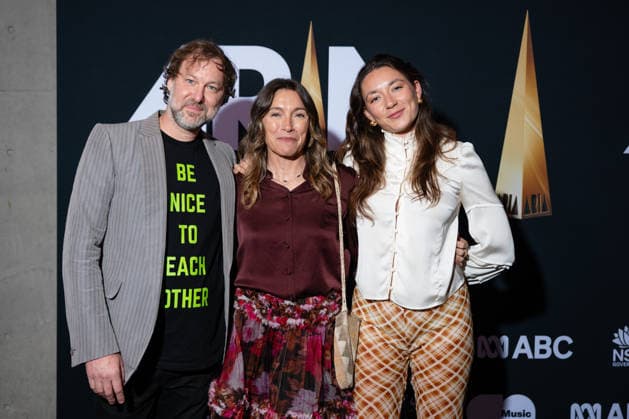 ARIA AWARDS HALL OF FAME, Dave Galafassi, Claudia Karvan and Audrey Sparks during a 2026 ARIA awards Hall of fame event at Carriageworks, in Sydney, Thursday, June 11, 2026. ( NO ARCHIVING  Copyright: xSARAHxWILSONx 20260611159546246635