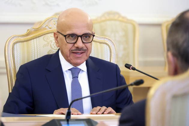 RUSSIA, MOSCOW - JUNE 11, 2026: Bahrain s Minister of Foreign Affairs Abdullatif bin Rashid Al Zayani during a meeting with Russia s Foreign Minister Sergei Lavrov. Valery Sharifulin TASS  93659406