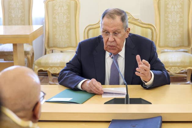 RUSSIA, MOSCOW - JUNE 11, 2026: Russia s Foreign Minister Sergei Lavrov during a meeting with Bahrain s Minister of Foreign Affairs Abdullatif bin Rashid Al Zayani. Valery Sharifulin TASS  93659343