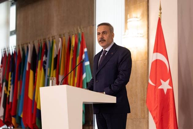 Turkish Foreign Minister Hakan Fidan in Sofia SOFIA, BULGARIA - JUNE 11: Turkish Foreign Minister Hakan Fidan and Bulgarian Foreign Minister Velislava Petrova-Chamova (not seen) hold a press conference following their meeting in Sofia, Bulgaria on June 11, 2026. Murat Gok Anadolu Sofia Bulgaria. Editorial use only. Please get in touch for any other usage.  Copyright: x2026xAnadoluxMuratxGokx