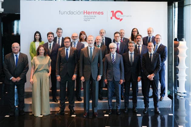 King Felipe VI presides over the commemoration of the 10th anniversary of the Hermes Foundation King Felipe VI during the celebration of the commemoration of the tenth anniversary of the Hermes Foundation, on June 11, 2026, in Madrid Spain This institutional gala event brings together prominent personalities from the business, academic and communication fields to review the history of this entity dedicated to the defense of intellectual property rights, the promotion of media literacy and the promotion of a democratic and secure digital ecosystem 11 JUNE 2026 Diego Radamé Madrid Madrid Madrid Spain  Copyright: xDiegoxRadamÃ sx 7588751