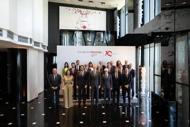 Felipe VI presides over the commemoration of the 10th anniversary of the Hermes Foundation Family photo during the celebration of the commemorative ceremony of the tenth anniversary of the Hermes Foundation, on June 11, 2026, in Madrid Spain This institutional gala event brings together prominent personalities from the business, academic and communication fields to review the history of this entity dedicated to the defense of intellectual property rights, the promotion of media literacy and the promotion of a democratic and secure digital ecosystem 11 JUNE 2026 Diego Radamé Madrid Madrid Madrid Spain  Copyright: xDiegoxRadamÃ sx 7588930