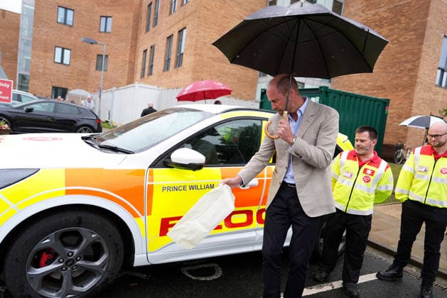 Royal visit to Norfolk The Prince of Wales unveils Norfolk Blood Bikes new rapid response vehicle at Norfolk and Norwich University Hospital, to highlight emergency response services. Norfolk Blood Bikes operates 365 days a year, transporting blood, plasma, platelets, samples, vaccines, and any other urgently required medical items to hospitals in Norfolk, as well as blood to the East Anglian Air Ambulance, helping to extend its lifesaving capability. Picture date: Thursday June 11, 2026., Credit:Aaron Chown PA ROTA - B68 Avalon UK, Norfolk  Copyright: xAaronxChownx xPAxROTAx-xB68x xAvalonx 1109486071