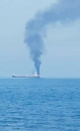 RECORD DATE NOT STATED Another vessel with Indian seafarers attacked off the Oman coast near the Shinas Port New Delhi, Jun 11 (ANI): A visual of the commercial vessel MT Jalveer, with Indian seafarers reportedly on board, attacked off the coast of Oman near the Shinas Port, on Thursday. Casualties feared and further details awaited. (Forward Seamen™s Union of India ANI Video Grab) NEW DELHI Delhi India Copyright: xANIx ANI_20260611050