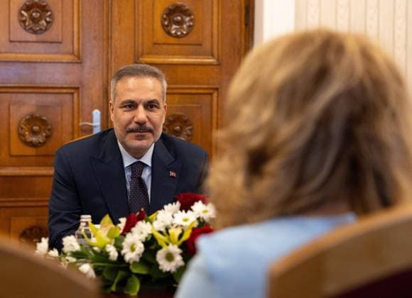 Hakan Fidan - Iliyana Yotova meeting in Sofia SOFIA, BULGARIA - JUNE 11: Turkish Foreign Minister Hakan Fidan meets with President of Bulgaria Iliyana Yotova in Sofia, Bulgaria on June 11, 2026. Murat Gok Anadolu Sofia Bulgaria. Editorial use only. Please get in touch for any other usage.  Copyright: x2026xAnadoluxMuratxGokx