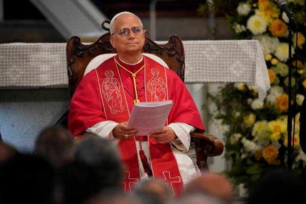 Meeting of Pope Leo XIV with the clergy and pastoral agents in Las Palmas de Gran Canaria Pope Leo XIV during the celebration of the diocesan meeting with the clergy, religious and pastoral agents, on June 11, 2026, in Las Palmas de Gran Canaria, Canary Islands Spain This ecclesial act, presided over by Pope Leo XIV in the historic Cathedral of Santa Ana, serves as a framework for the reading of a pontifical address of encouragement to the ecclesiastical community of the archipelago, reinforcing the social and welcoming work of the Church of the Canary Islands with the presence of representatives of all the parishes of the archipelago, will serve as a framework for the reading of a pontifical address of encouragement to the ecclesiastical  Copyright: xCarmenxdelxVallex xACFIx 7589084