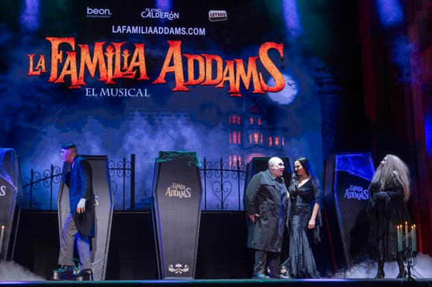 June 11, 2026, Madrid, Madrid, Spain: (L-R) JAVIER CANALES, OMAR CALICCHIO, NATALIA MILLAN AND AMPARO SAIZAR performs on stage during the theatre play of The Addams Family The Musical at the Calderon Theater on June 11, 2026 in Madrid, Spain. Madrid Spain  - ZUMAc312 20260611_zsp_c312_020 Copyright: xOscarxManuelxSanchezx