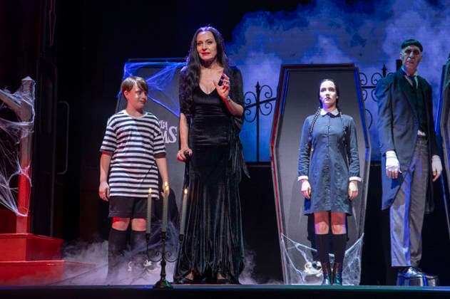 June 11, 2026, Madrid, Madrid, Spain: JAVIER BLAZQUEZ, NATALIA MILLAN, CRISTINA PICOS AND JAVIER CANALES performs on stage during the theatre play of The Addams Family The Musical at the Calderon Theater on June 11, 2026 in Madrid, Spain. Madrid Spain  - ZUMAc312 20260611_zsp_c312_033 Copyright: xOscarxManuelxSanchezx