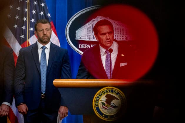 Acting Attorney General Todd Blanche speaks during a press conference at the Department of Justice in Washington, DC on Thursday, June 11, 2026. The leaders announced the government s effort to locate and safeguard unaccompanied alien children (UAC), or children under age 18 who lack both lawful immigration status in the United States, and a parent or legal guardian in the United States.  WAP202606111138 DANIELxHEUER